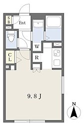 ＬＵＯＲＥ大曽根ＥＡＳＴ 3階1Kの間取り