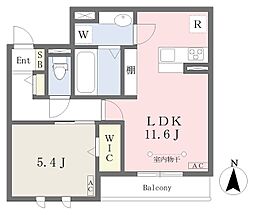 Ｐｉｎ　Ｌｉｖｒｅ 2階1LDKの間取り