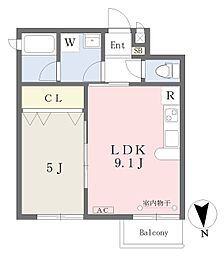 HARUKAZ鶴舞公園 1LDKの間取図画像