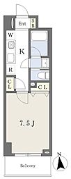 RicoEtoileMidorigaoka 1Kの間取図画像