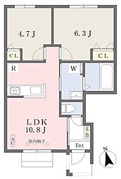 アトリオ 2LDKの間取図画像