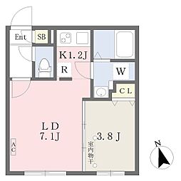quador吹上NORTH 1LDKの間取図画像
