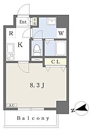 ONELIGHT博労町 1Kの間取図画像