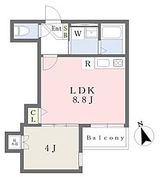 ヴェール幸町 1LDKの間取図画像