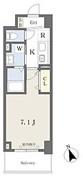MISTRAL姫路駅前7高尾町 1Kの間取図画像