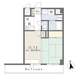ＢＥＳ仙台新寺コート 3階1Kの間取り