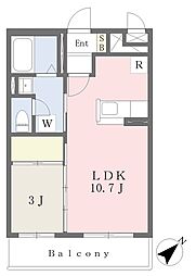 Ｌ’ｓ　ｓｔｕｄｉｏ　柏木 3階1LDKの間取り