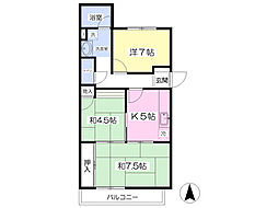 佐重ハイツ 3Kの間取図画像