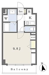 BES仙台新寺コート 1Kの間取図画像
