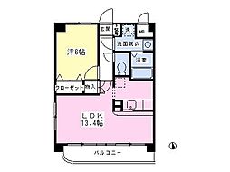 シャン・ド・フルール榴岡 1LDKの間取図画像