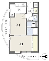 リエス仙台幸町 2Kの間取図画像