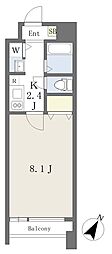 グラン・ドミール新寺 1Kの間取図画像