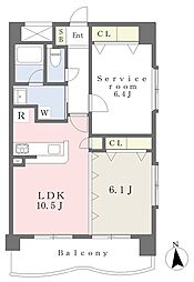 チェンピー榴岡2 1SLDKの間取図画像