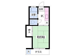 コーポ泉 1階1Kの間取り