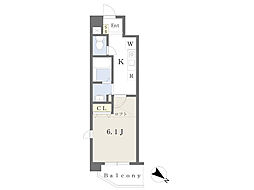 エル・セレーノ守口駅前 5階1Kの間取り