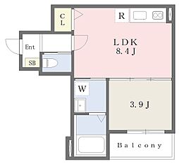 たからの森 2階1LDKの間取り