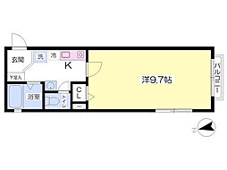 ブルーム・大和田 1Kの間取図画像