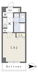 本町プライム 1Kの間取図画像