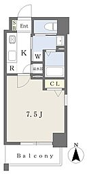 ソラシア京橋大阪城 1Kの間取図画像