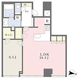 BrilliaTower堂島 1LDKの間取図画像