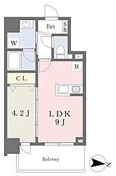 フロレシエンテ梅田北 1LDKの間取図画像