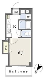 みおつくし此花 1Kの間取図画像