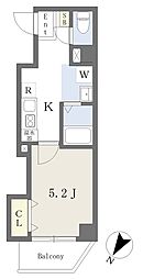 みおつくし此花 1Kの間取図画像