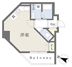 ハーベストメイセイ ワンルームの間取図画像