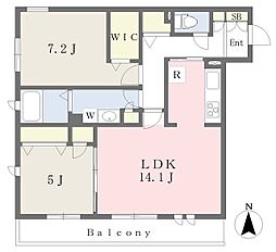 シャーメゾンソレイユ諸口 2LDKの間取図画像