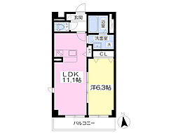 パルティールマキノ 1LDKの間取図画像