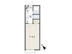 名古屋市営鶴舞線 塩釜口駅 徒歩5分の賃貸アパート 1階1Kの間取り