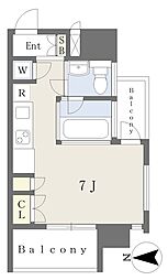 ＳＫ　ＢＵＩＬＤＩＮＧ6 9階ワンルームの間取り