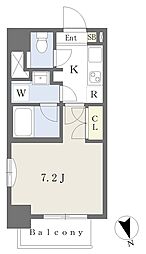 コスモナーレ千種 6階1Kの間取り