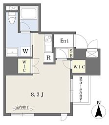 Ｃｏｍｆｏｒｔささしまライブ 5階ワンルームの間取り