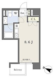 Ｃｏｍｆｏｒｔ金山 4階ワンルームの間取り