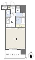 名古屋市営名城線 茶屋ヶ坂駅 徒歩8分の賃貸マンション 4階1Kの間取り