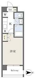 K-style- 1Kの間取図画像