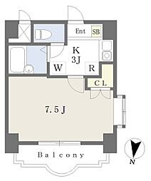 さくら八田 1Kの間取図画像
