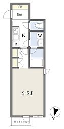 COZY大曽根 1Kの間取図画像