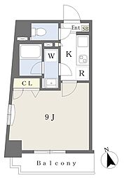 コスモナーレ★千種 1Kの間取図画像
