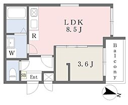 MOVE一宮 1LDKの間取図画像