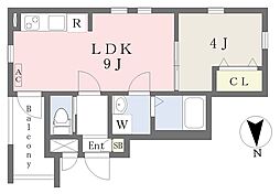 Neo中村 1LDKの間取図画像