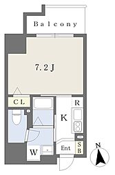 LiveCase金山 1Kの間取図画像