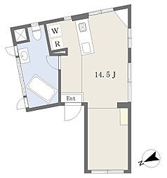プラティーク代田橋 5階ワンルームの間取り