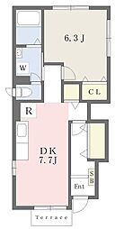 ハイム・ミラージュ 1DKの間取図画像
