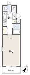 グレース・コート 1Kの間取図画像