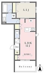 Admiral Meidaimae 1LDKの間取図画像