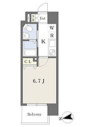 Ｍａｒｋｓ西田辺町 3階1Kの間取り