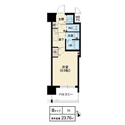 スプランディッド天王寺ＩＩＩ 2階1Kの間取り