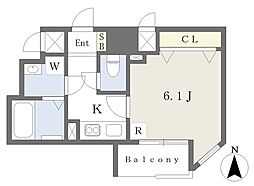 Osaka Metro谷町線 谷町四丁目駅 徒歩7分の賃貸マンション 10階1Kの間取り
